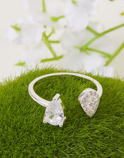 Sterling Silver Marquise Sparkle Ring, White (ST CRYSTAL), large