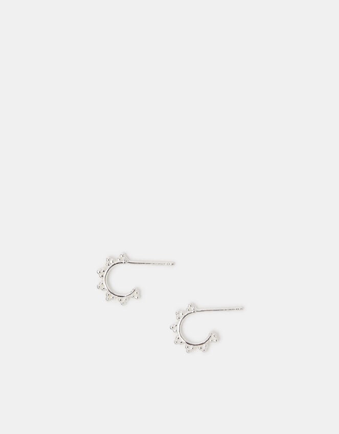 Sterling Silver Filigree Hoop Earrings, , large