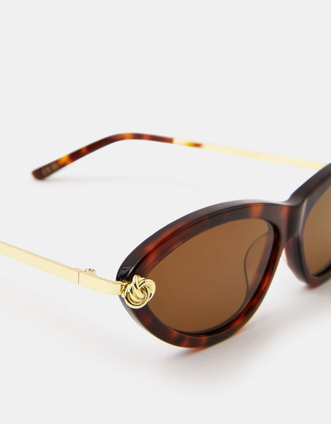 Acetate Slim Tort Cat Eye Sunglasses, , large