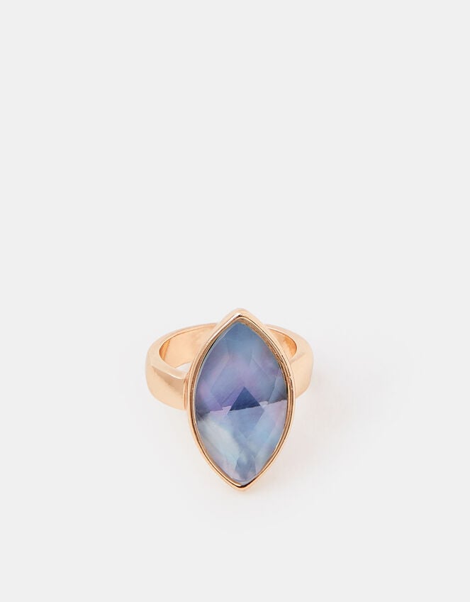 Statement Resin Gemstone Ring, Blue (BLUE), large