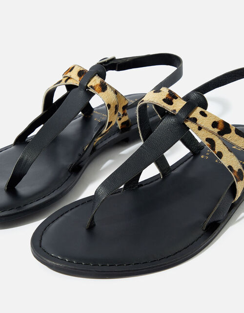 Leather Leopard Sandals, Leopard (LEOPARD), large