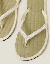 Pearl Seagrass Flip Flops, Cream (CREAM), large