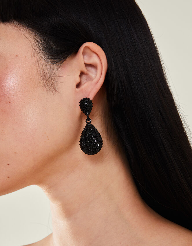 Sparkle Gem Oval Drop Earrings, , large