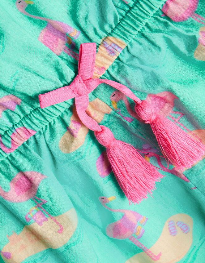 Girls Flamingo Playsuit, Green (GREEN), large
