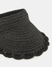 Woven Scallop Trim Sun Visor, , large