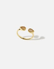 14ct Gold-Plated Rose Quartz Ring, Pink (PINK), large