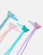 4-Pack Girls Butterfly Fake Hair Clips, , large