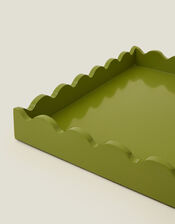 Large Scallop Wooden Tray, , large