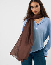 Lightweight Shimmer Scarf, Brown (CHOCOLATE), large