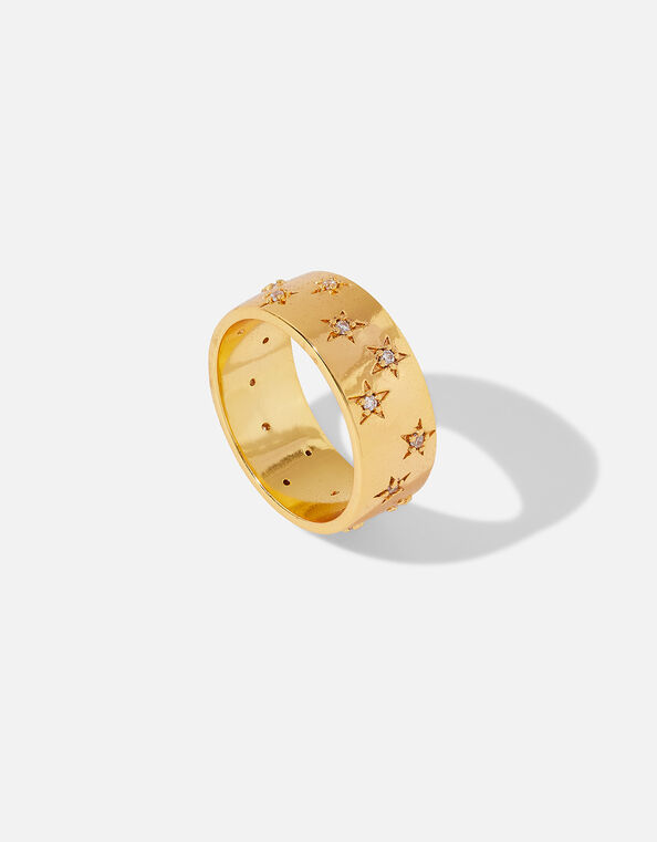 Gold-Plated Star Set Chunky Ring Gold, Gold (GOLD), large