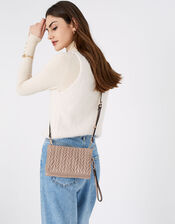 Paige Pleated Cross-Body Bag, Pink (PINK), large