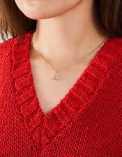 Initial Sparkle Pendant Necklace, White (CRYSTAL), large