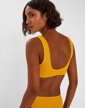 Crinkle Crop Bikini Top, Yellow (YELLOW), large