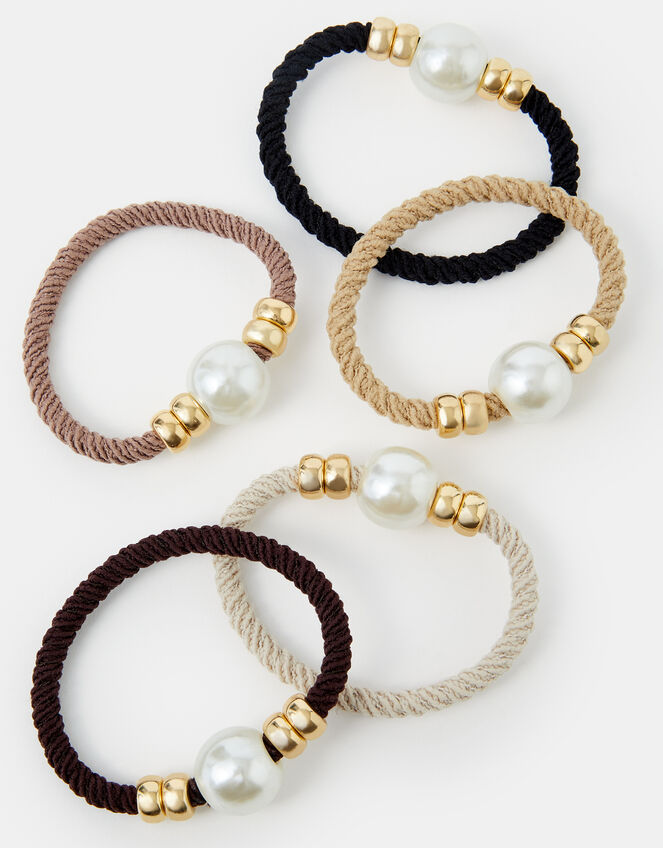 5-Pack Pearl Cord Hair Bands, , large