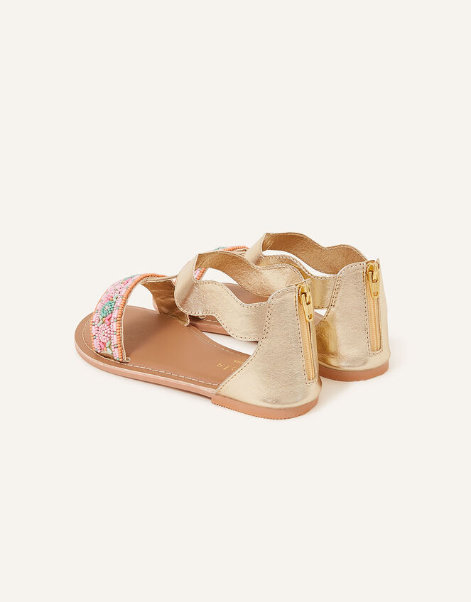 Girls Beaded Sandals, Multi (BRIGHTS-MULTI), large