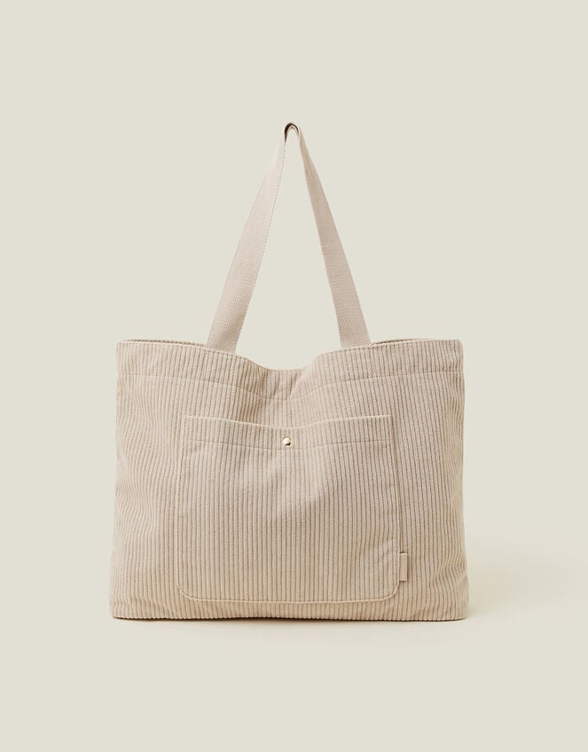 Corduroy Shopper Bag, Cream (CREAM), large
