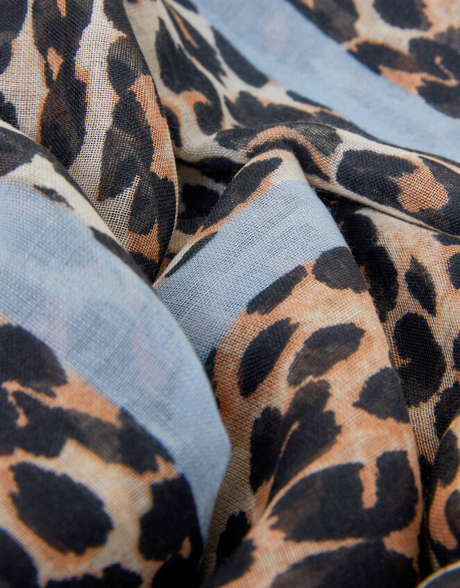 Lightweight Leopard Print Scarf, , large