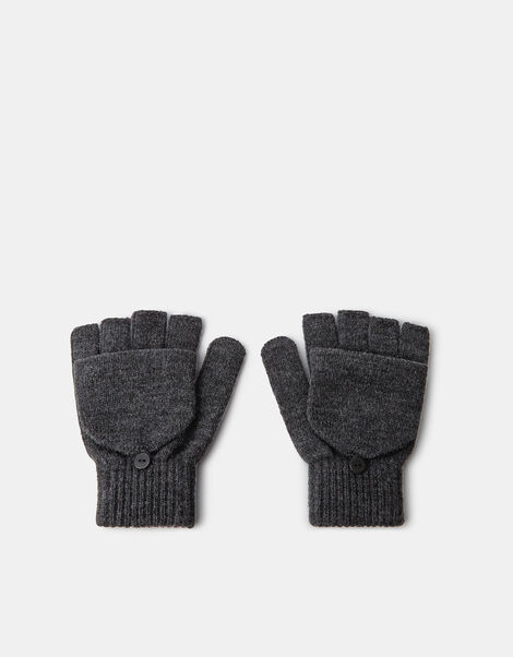 Plain Capped Gloves, Grey (GREY), large