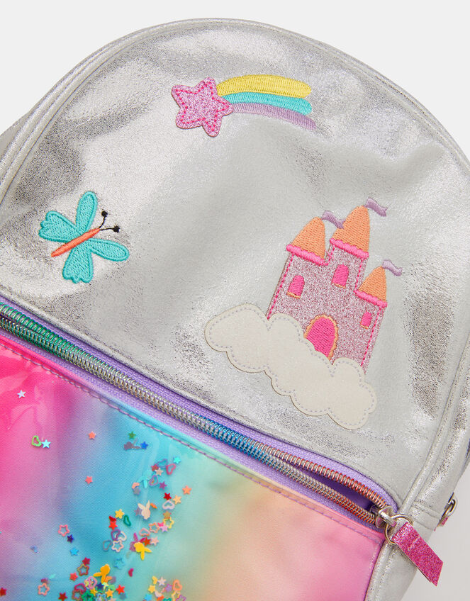 Girls Rainbow Butterfly Glitter Backpack, , large
