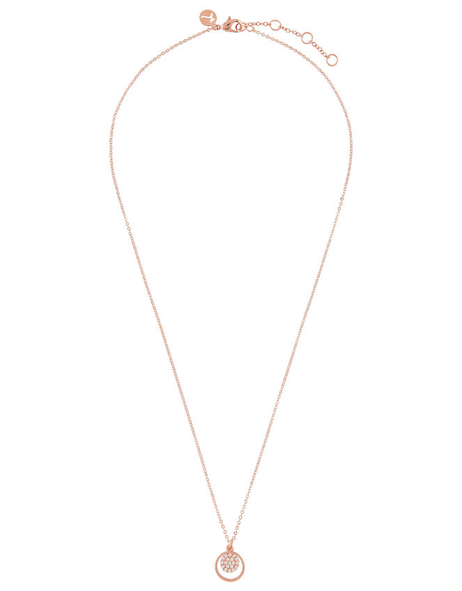 Rose Gold-Plated Sparkle Hoop Pendant Necklace, , large