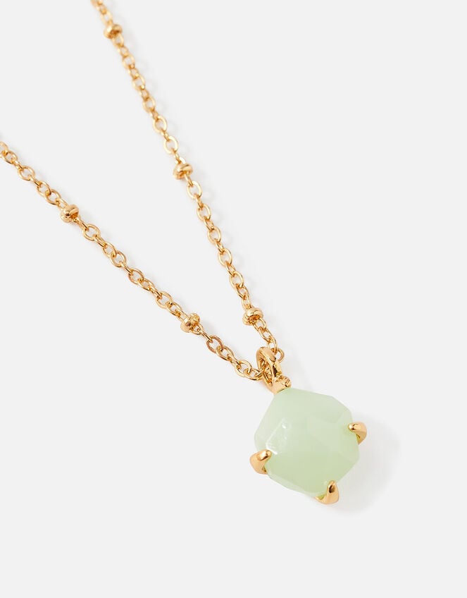 Claw Stone Pendant Necklace, Green (GREEN), large