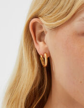 Swirl Hoop Earrings, Gold (GOLD), large