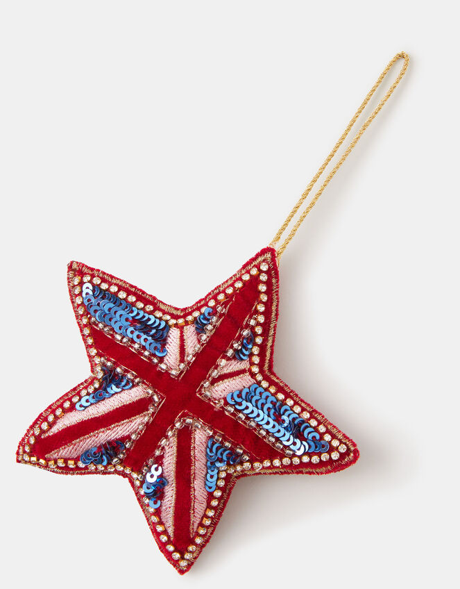 Union Jack Star Christmas Tree Decoration, , large