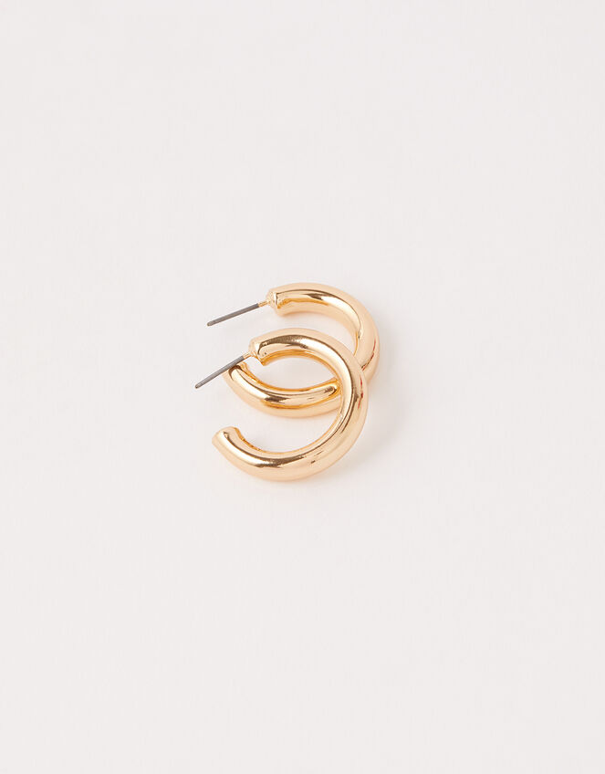 Small Chunky Hoop Earrings, , large