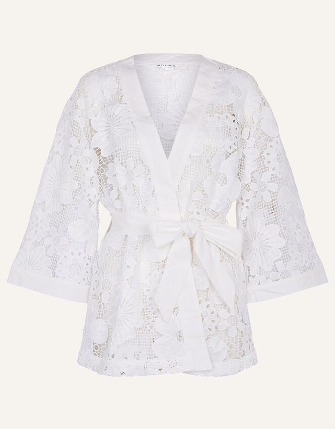 Lace Flower Cover Up, White (WHITE), large