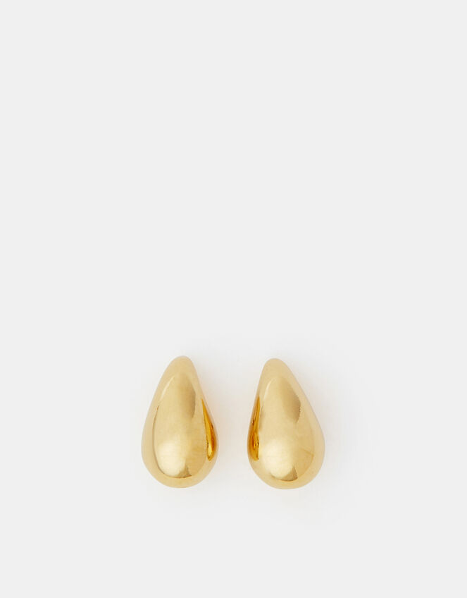 14ct Gold-Plated Molten Stud Earrings, , large