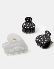 3-Pack Heart & Rhinestone Claw Clips, , large