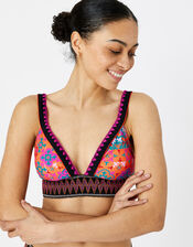 Heatwave Tile Elasticated Bikini Top, Multi (BRIGHTS-MULTI), large