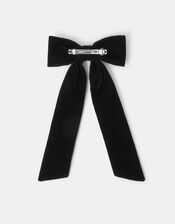 Velvet Polka Dot Bow Hair Clip, , large