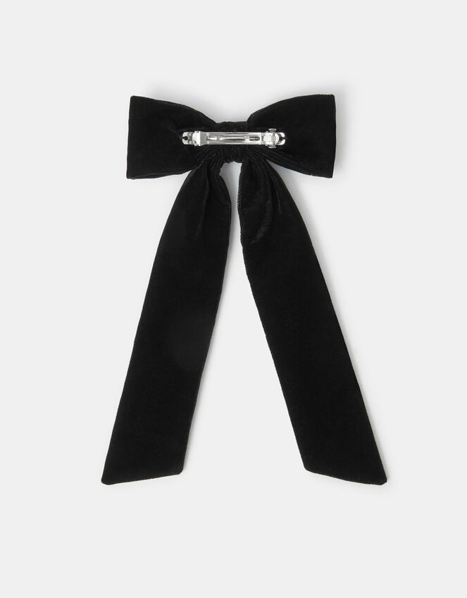 Velvet Polka Dot Bow Hair Clip, , large