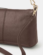 Leather Crossbody Handbag, Brown (CHOCOLATE), large