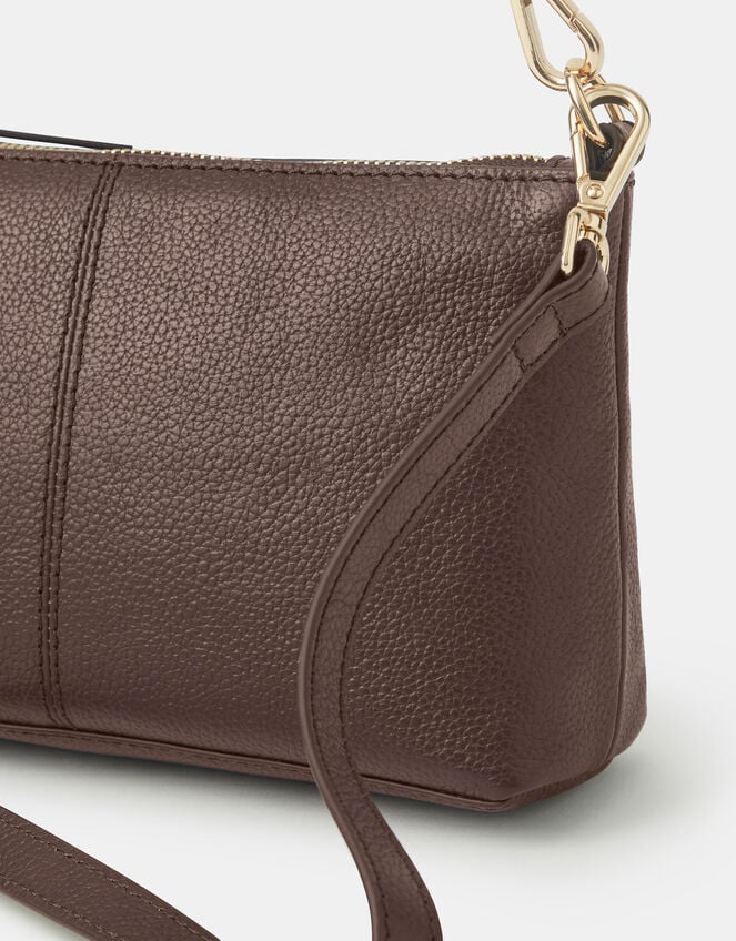 Leather Crossbody Handbag, Brown (CHOCOLATE), large