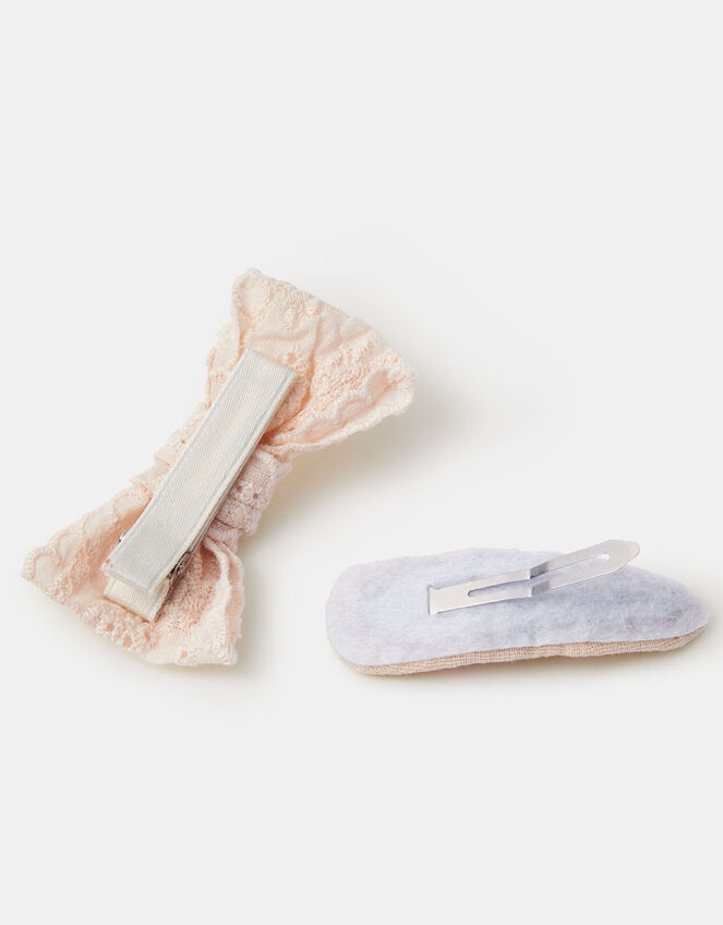 Girls Flower Broderie Hair Clip Set, , large