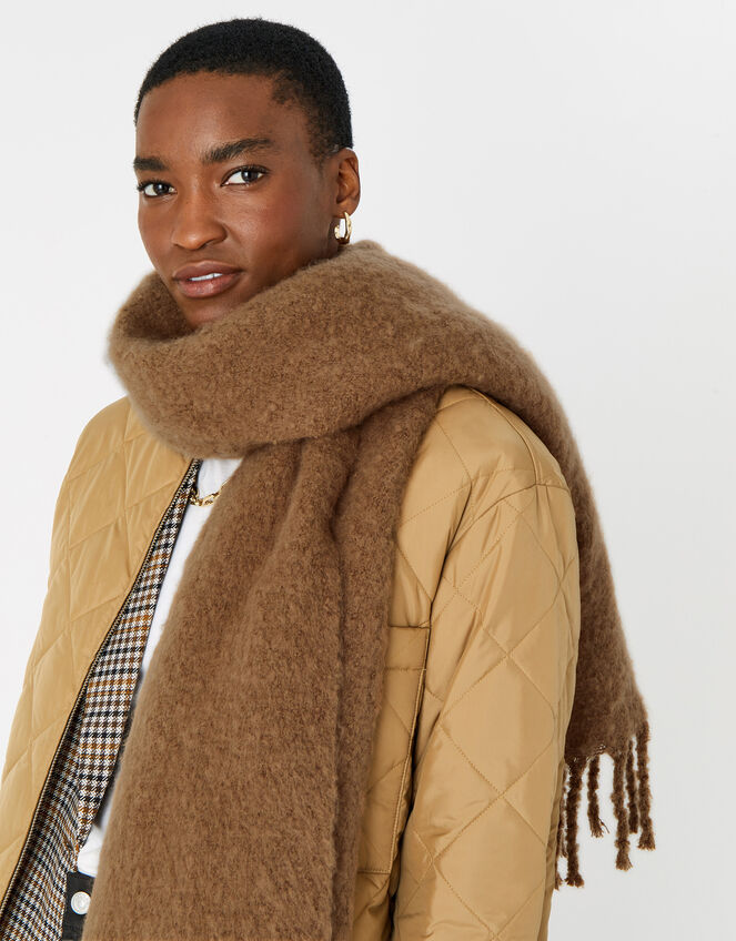 Fluffy Scarf with Reycled Fabric, , large