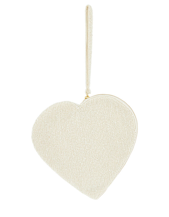 Pearly Bead Heart Bag, , large
