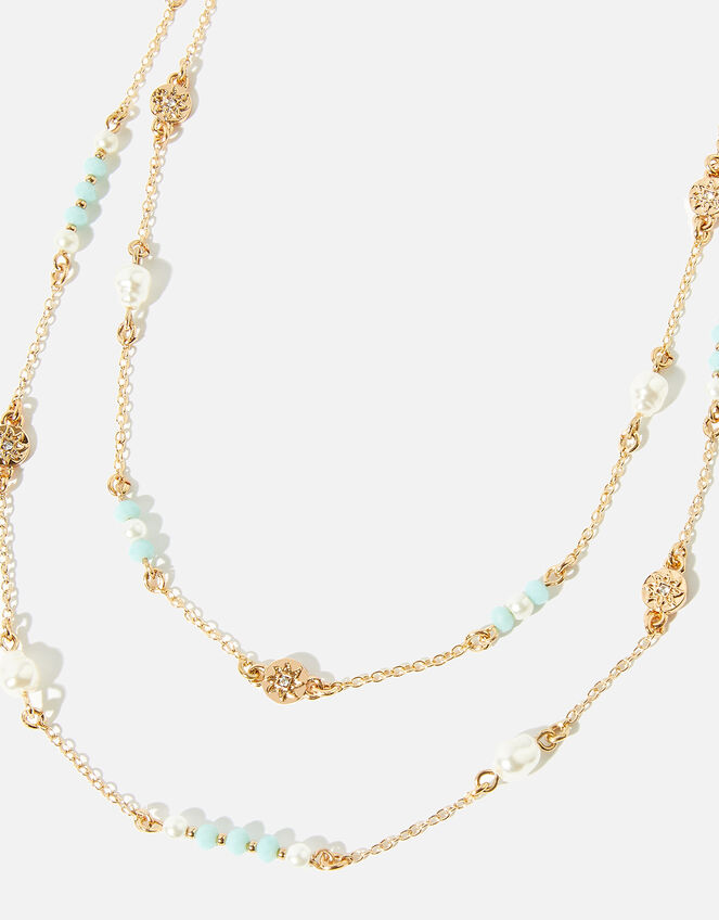 Romantic Ramble Facet Bead Multirow Necklace, , large