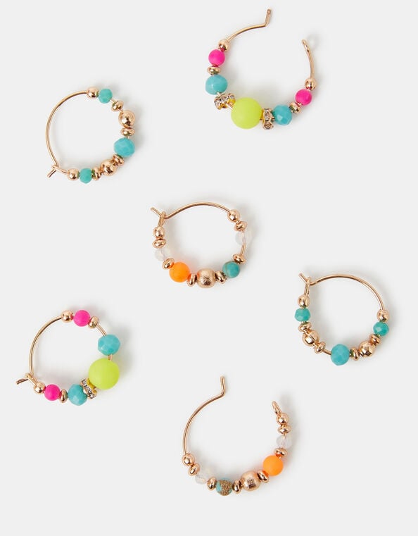 3-Pack Beaded Mini Hoop Earrings, , large
