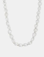 Sterling Silver-Plated Clear Quartz Necklace, , large