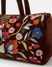 Embroidered Velvet Weekend Bag, , large