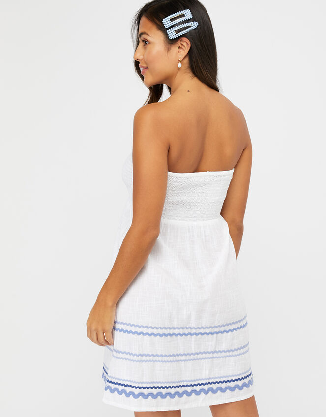 Cotton Bandeau Beach Dress, White (WHITE), large