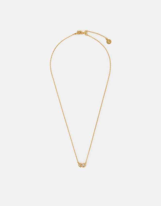 14ct Gold-Plated Mix Diamante Necklace, , large