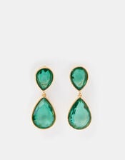 Double Gem Teardrop Earrings, , large