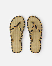 Animal Print Seagrass Flip Flops , Multi (DARKS-MULTI), large