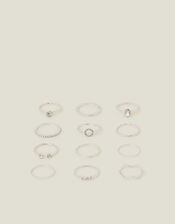 Crystal Rings 12 Pack, Silver (SILVER), large