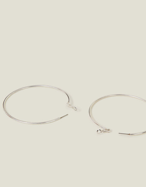Mid-Size Simple Hoops, Silver (SILVER), large