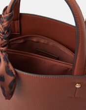Izzie Scarf Handle Handbag, Tan (TAN), large